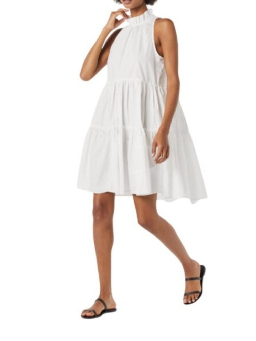 NEW Joie Carlo 100% Cotton Mini Dress L Flowy Vacation Wedding Shower Graduation